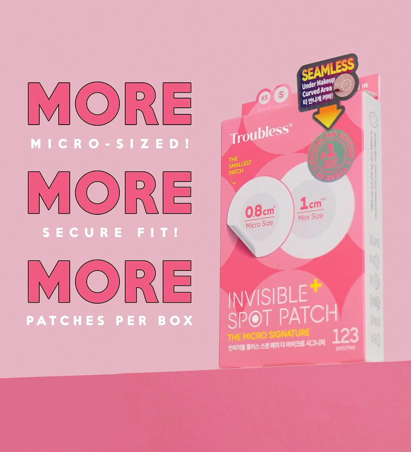 Troubless Invisible Plus Spot Patch - Hydrocolloid (0.8cm & 1cm, 123 EA)