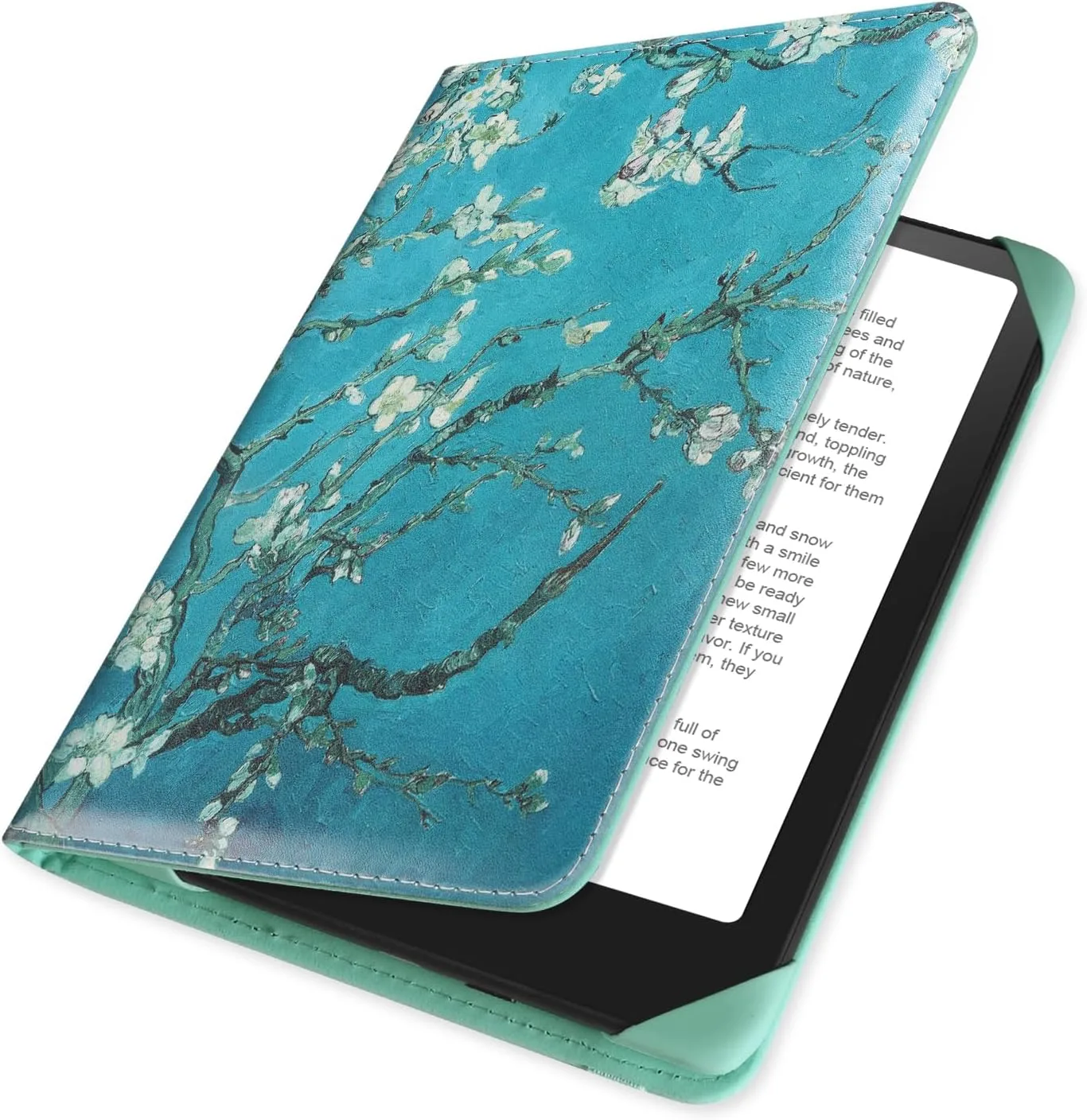 HoYiXi Universal Case for 6 inch Kindle eReader Compatible with Paperwhite(2015/2018)/Pocketbook and Tolino/Kobo Clara HD,6" eReader Protective Case Cover Elastic Rope,Flowers 1