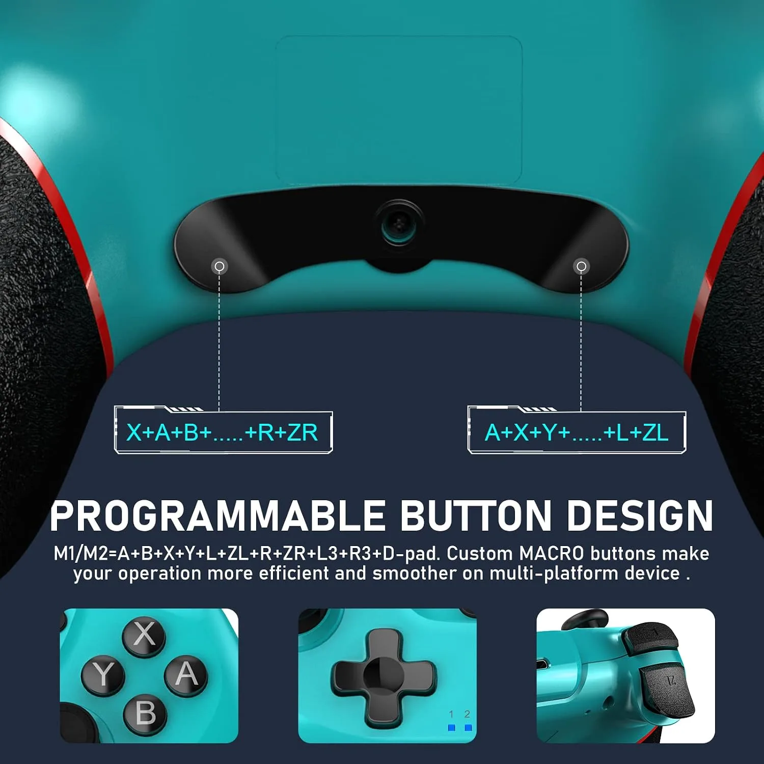 Diswoe Controller for Switch, Wireless Pro Controller for Switch 2/Switch/Switch Lite/Switch OLED, Remote Gamepad with Joystick, Adjustable Turbo Vibration with Programmable Function