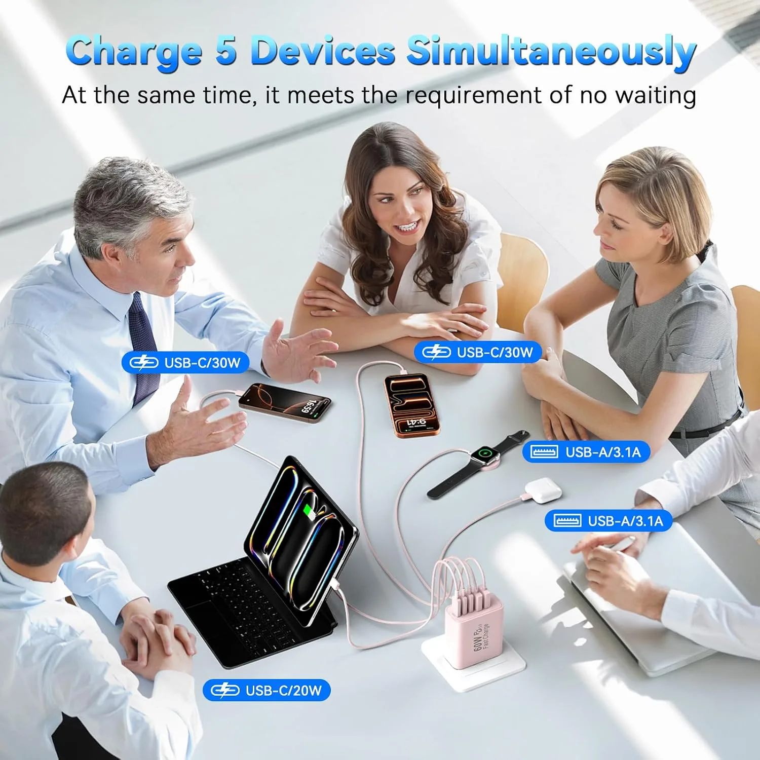 USB C Fast Charger Blocks, 60W iPhone USB Type C Wall Charging Power Blocks