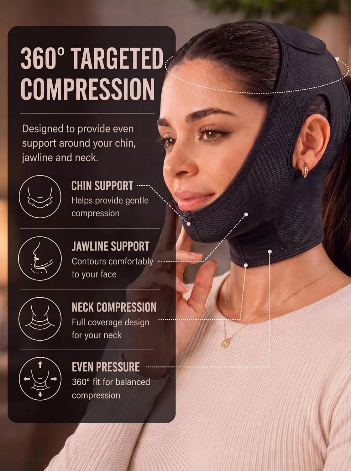 Shape Concept 301 Double Chin Strap for Women Neck & Chin Compression Band