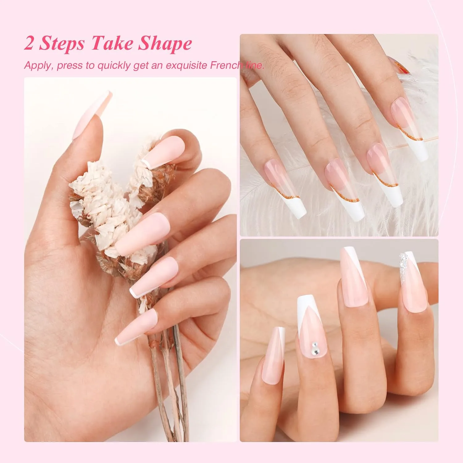 SAVILAND French Manicure Kit French Tip Tool with White Gel Nail Polish