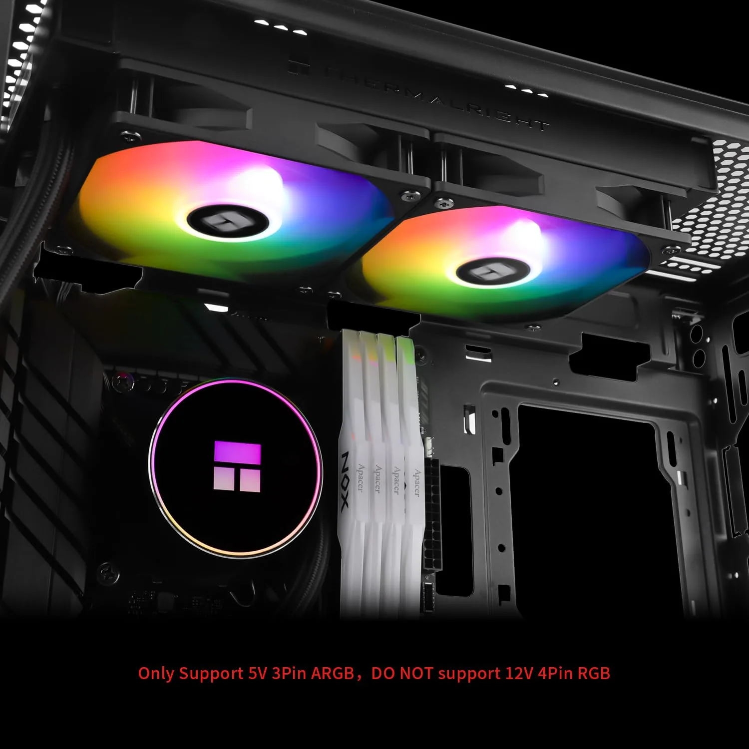 Thermalrlght Frozen Magic 240 Black ARGB V2 CPU Aio Cooler, Double High-Performance PWM Fans with 1600RPM, for Intel LGA1150/1151//1200/2011/ 1700&AMD:AM4/AM5, PC Cooler Aio, 240 Liquid Cooling Row