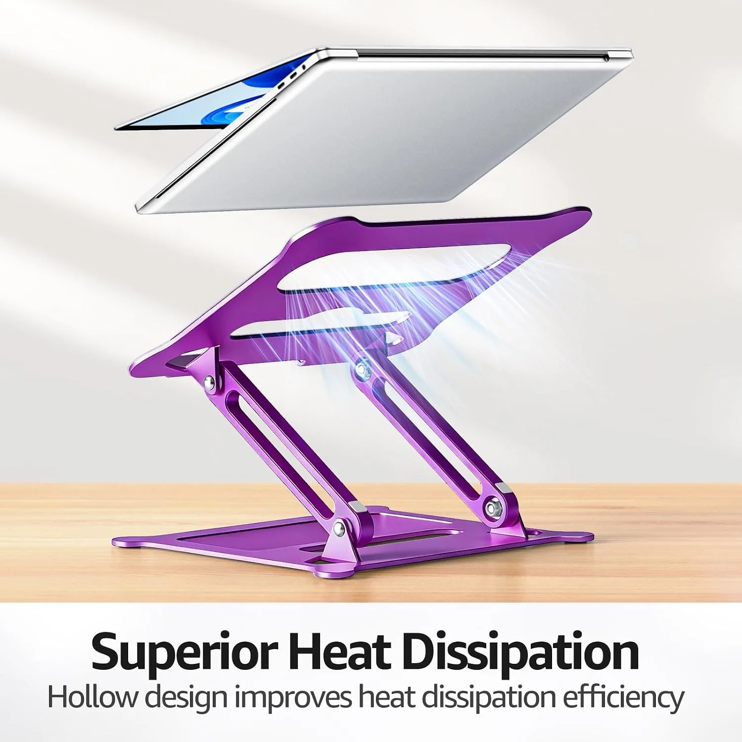 Urmust Adjustable Laptop Stand for Desk, 10-15.6“ Laptop Riser, Purple