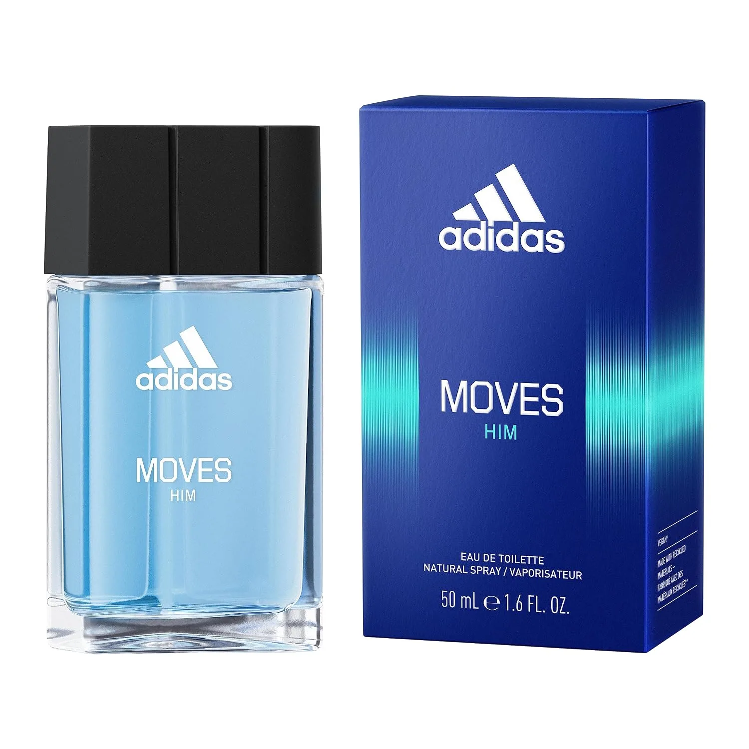 Adidas Moves for Men Eau de Toilette Spray 1.6 Fl OZ (Pack of 2)