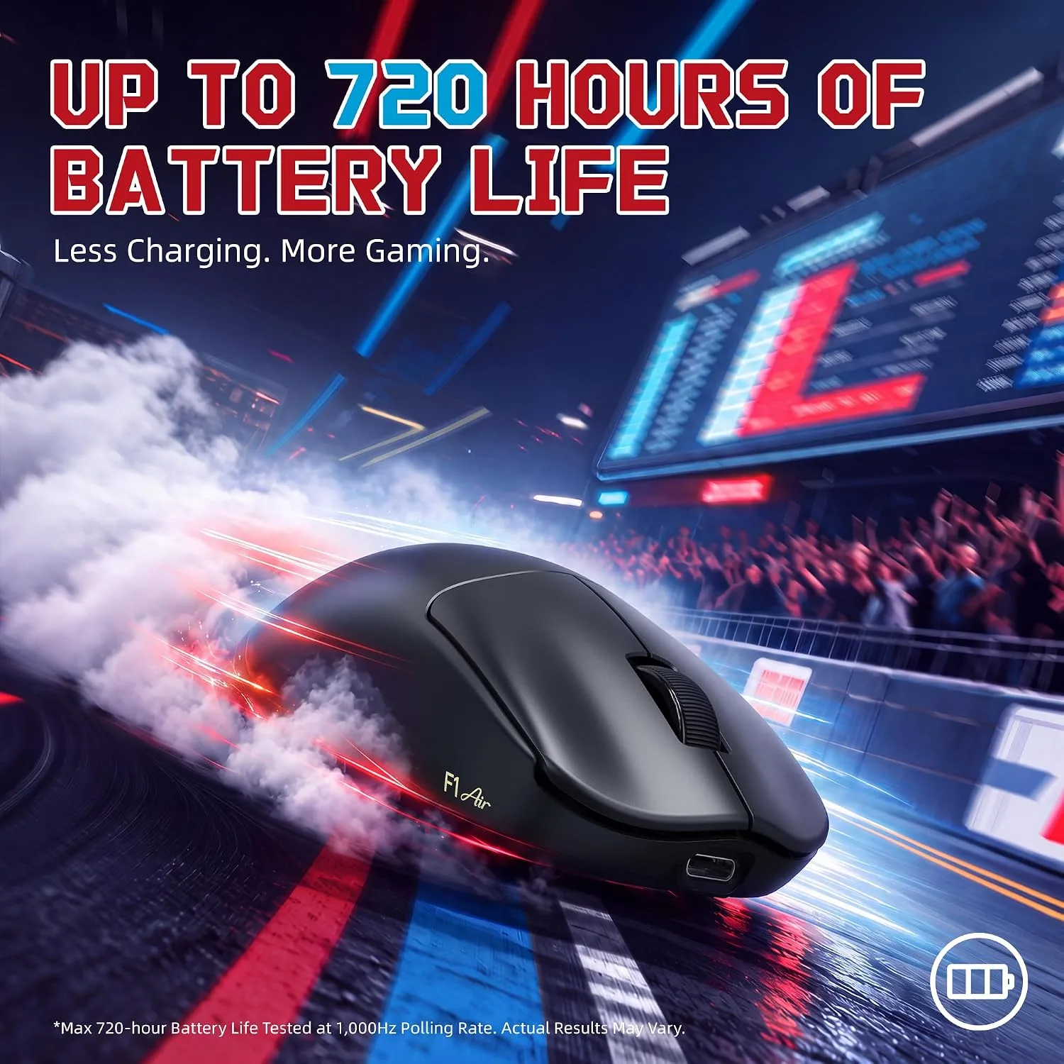 ATTACK SHARK F1 AIR Lightweight Wireless Gaming Mouse - Black
