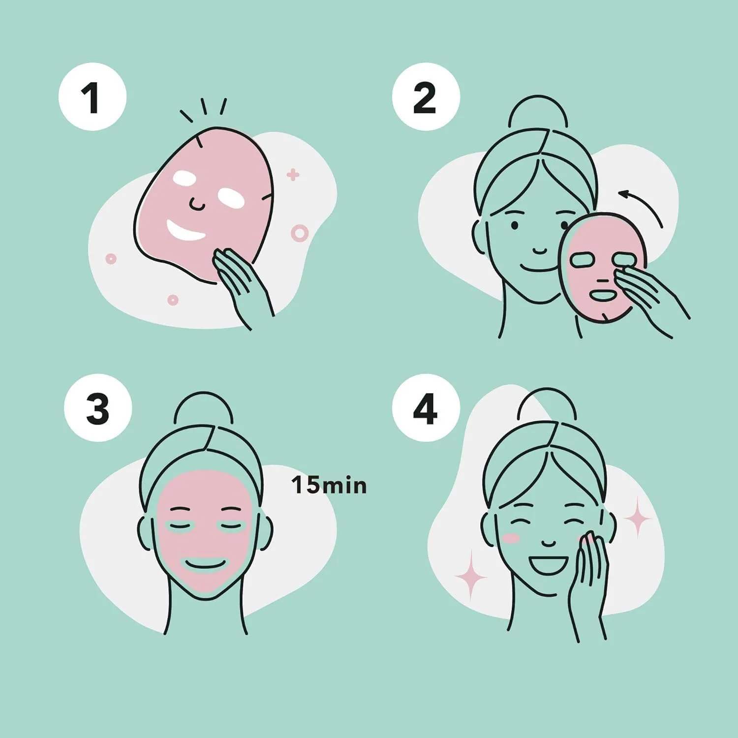 Celavi Korean Face Mask Sheet Set, Facial Spa Masks for Women, 12 Pack