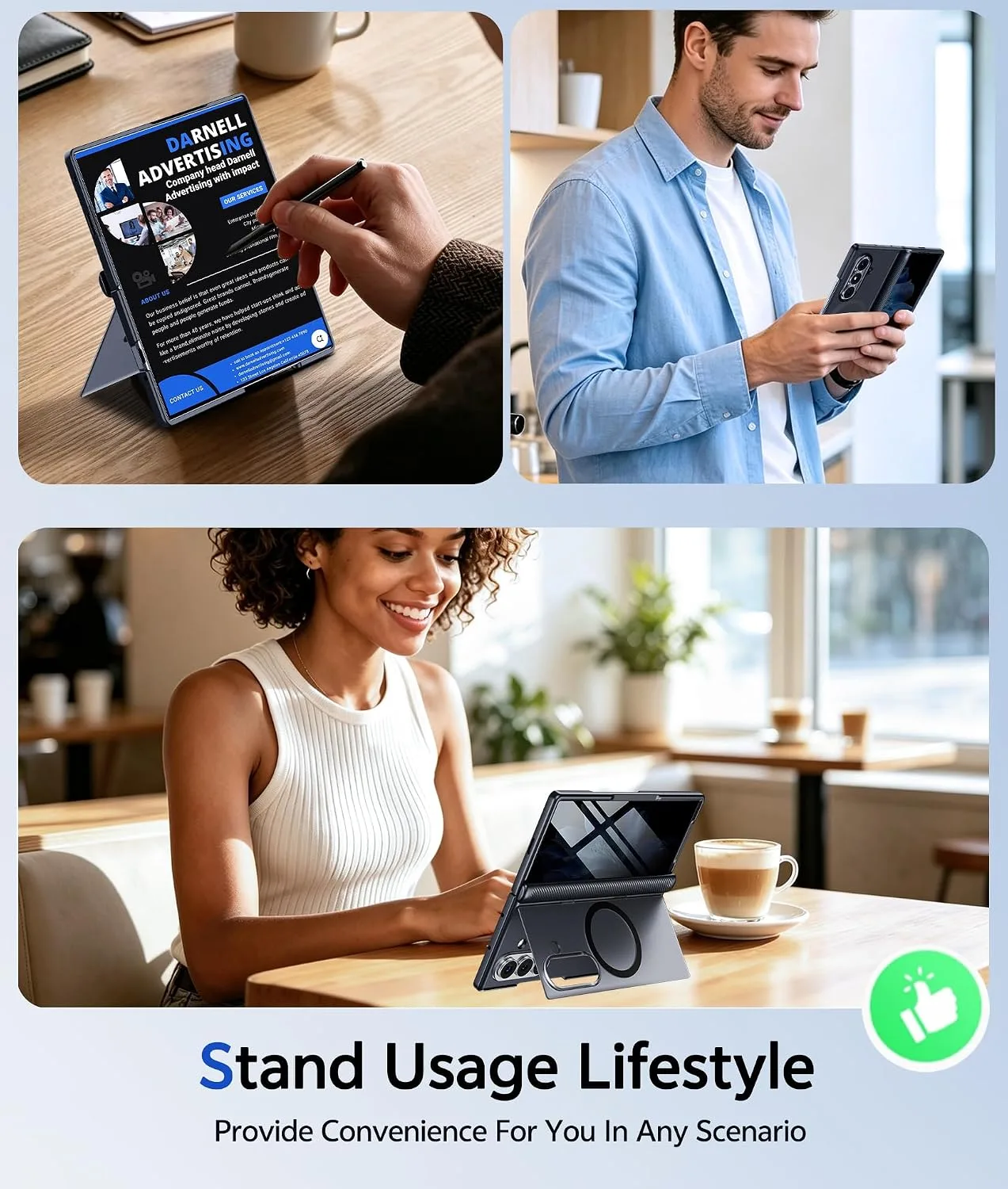for Samsung Galaxy Z Fold 8 Ultra Case with Privacy Screen Protector, [Full Hinge Protection & Hidden Foldable Kickstand] Compatible with MagSafe, Matte Translucent Shockproof Cover, Black