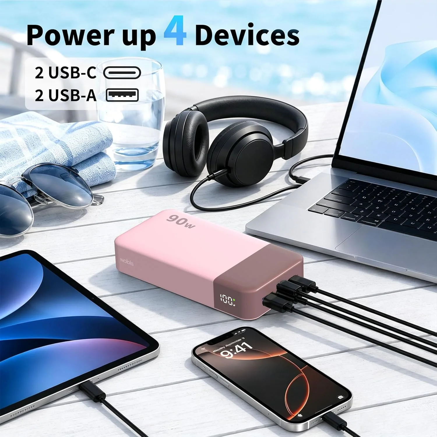 NOBIS 90W Portable Charger 20000mAh Laptop Power Bank Fast Charging
