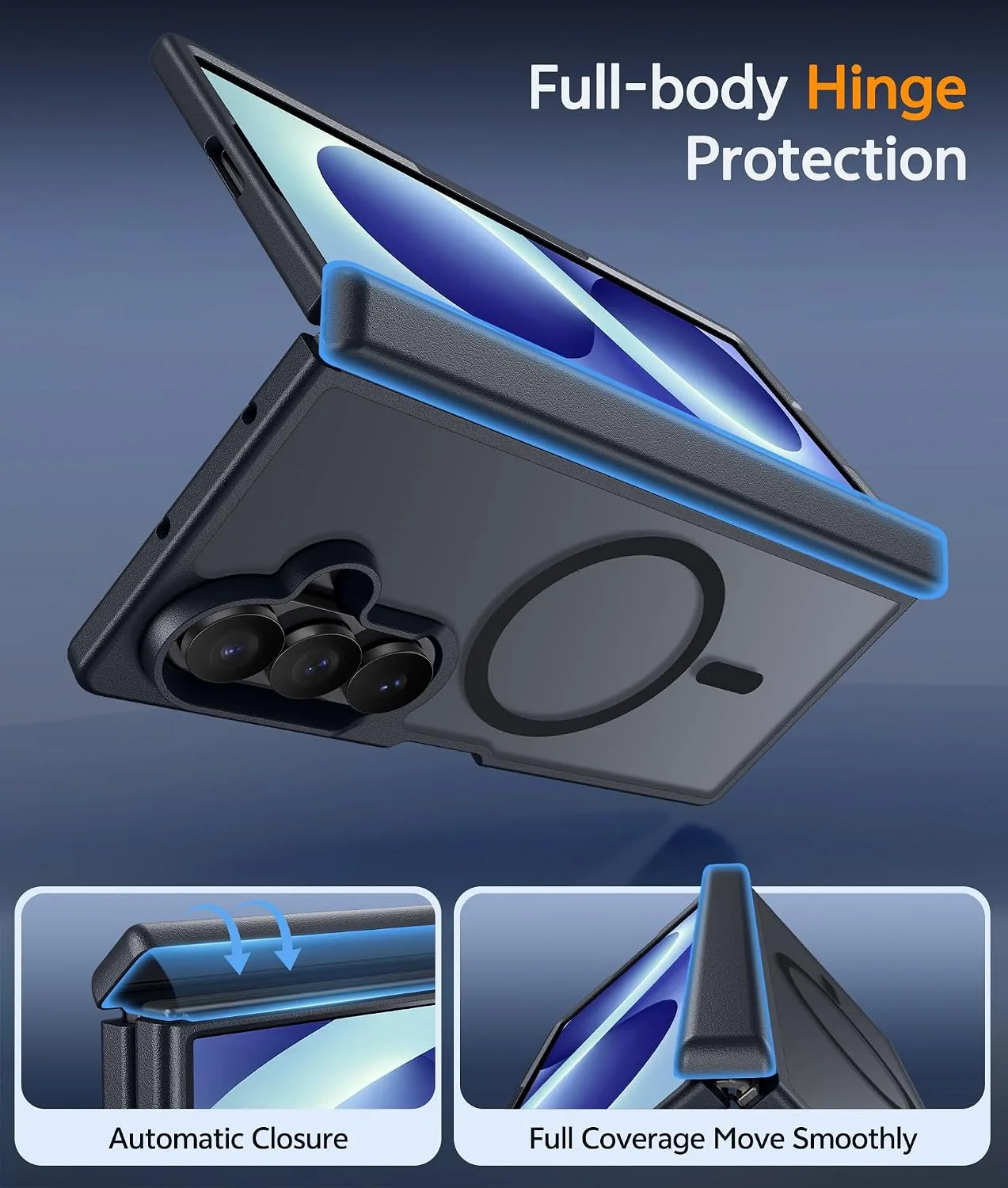 FNTCASE for Samsung Galaxy Z Fold 7 Case Magnetic with Hinge Protection
