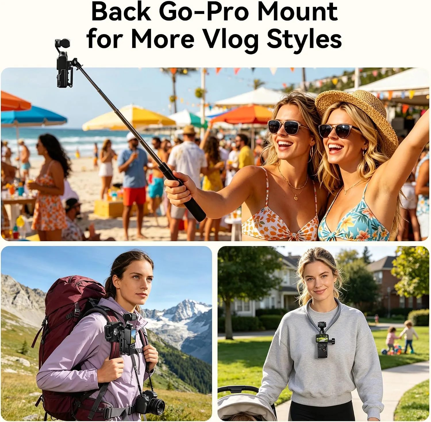 AMAZEAR Magnetic Mount Stand Compatible with DJI Osmo Pocket 4P/4/3/Xtra Muse, Pocket4 Accessories Adapter Clamp Magnet Suction Case Holder on Desktop/Vertical Surface, 180° Adjustable Handle, Black