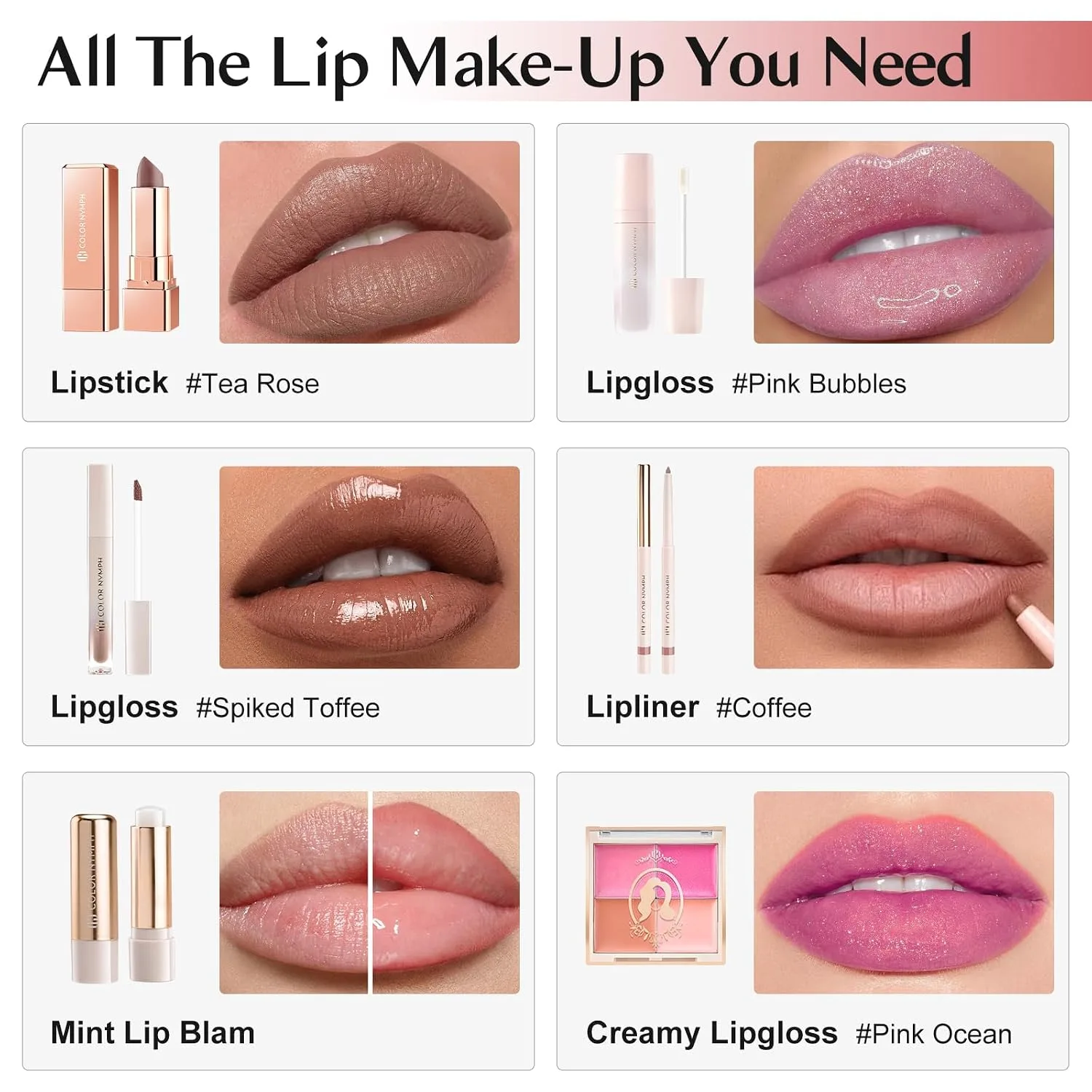 Color Nymph Makeup Kit for Teen Girls, Cosmetics Gift Set for Beginner Red