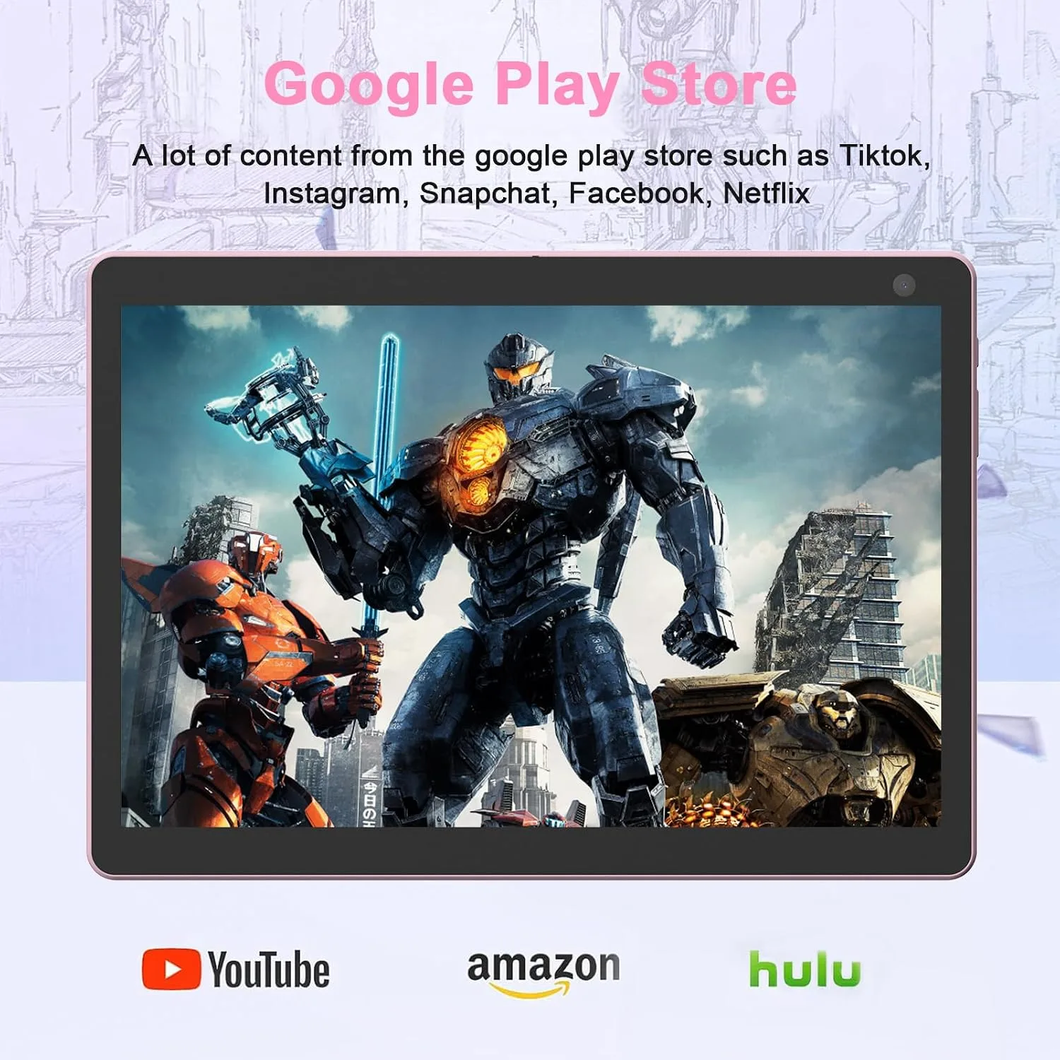 Android Tablet, 10 inch Tablets, 6GB RAM 32GB ROM Computer Tablet Support 1TB Expand, 1280x800 IPS Screen, 2MP+8MP Dual Camera, WiFi, Bluetooth, 6000mAh, Google GMS Certified Tableta