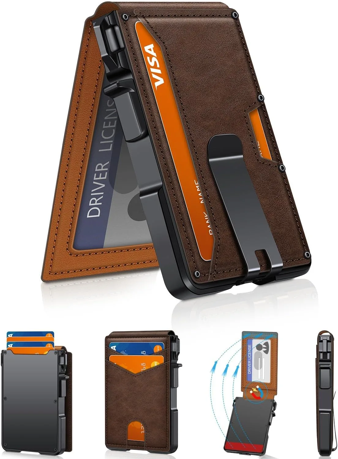 Billetera para Hombre Zalvex Minimalista 9-13 Tarjetas Bloqueo RFID Slim