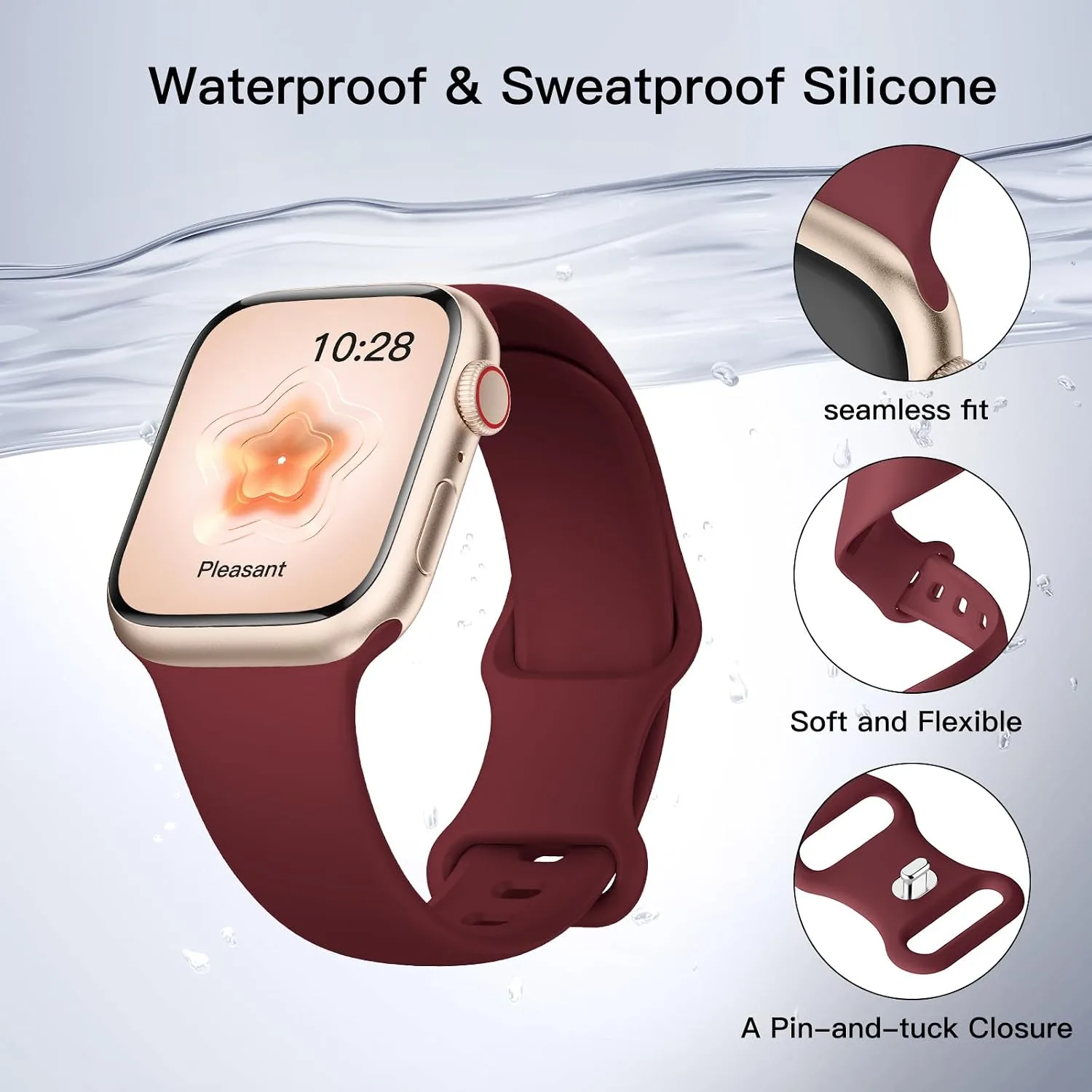 Sport Silicone Band Compatible with Apple Watch Bands for Women Men