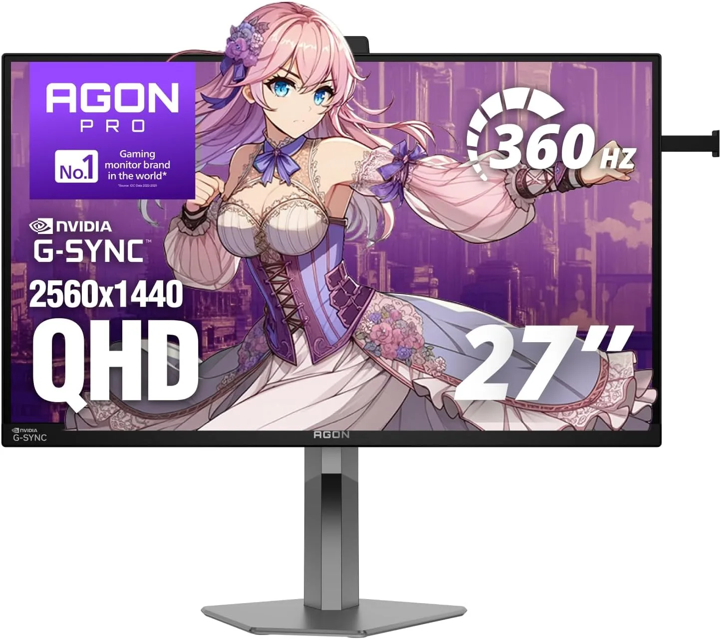 AOC Agon Pro 27 Inch Gaming Monitor QHD 360Hz IPS NVIDIA G-SYNC, AG276QSG2