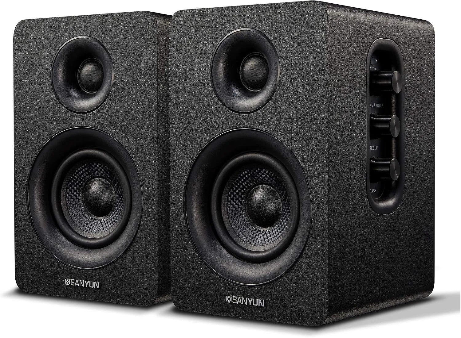 Sanyun SW208 3" Active Bluetooth 5.0 Bookshelf Speakers, Built-in 24bit DAC
