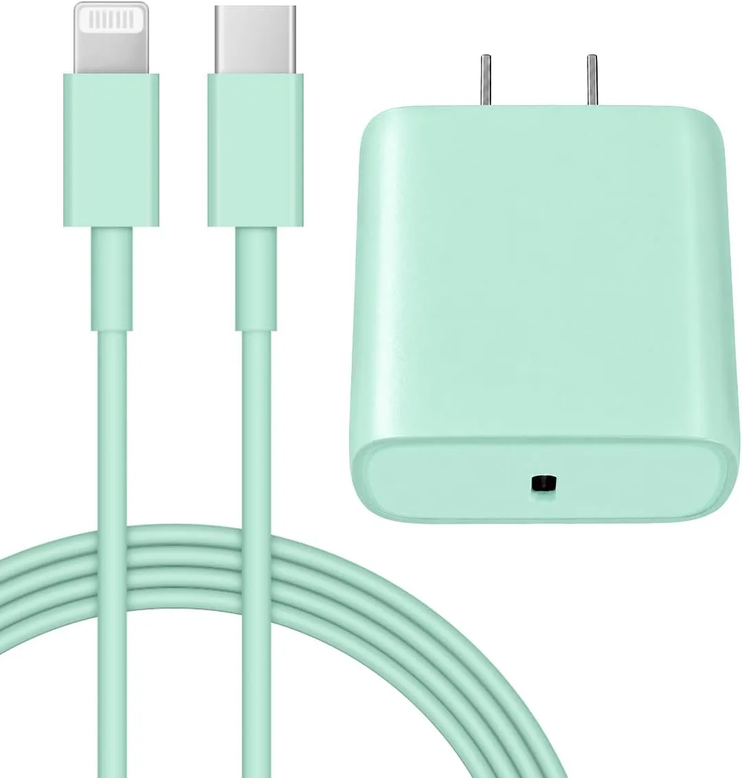 iPhone 14 13 12 Fast Charger 20W PD USB C Wall Charger with 6FT Fast Charging Cable for iPhone 14/14 Pro/14 Pro Max/14 Plus/13/12/11/Pro/Pro Max/Mini/Xs Max/X, iPad - Green