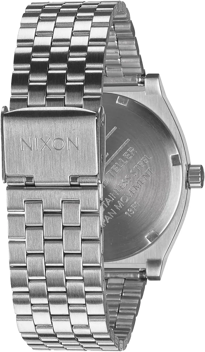 NIXON Time Teller A045 - 100m Water Resistant Men's Analog Fashion Watch (37mm Watch Face, 19.5mm-18mm Stainless Steel Band)