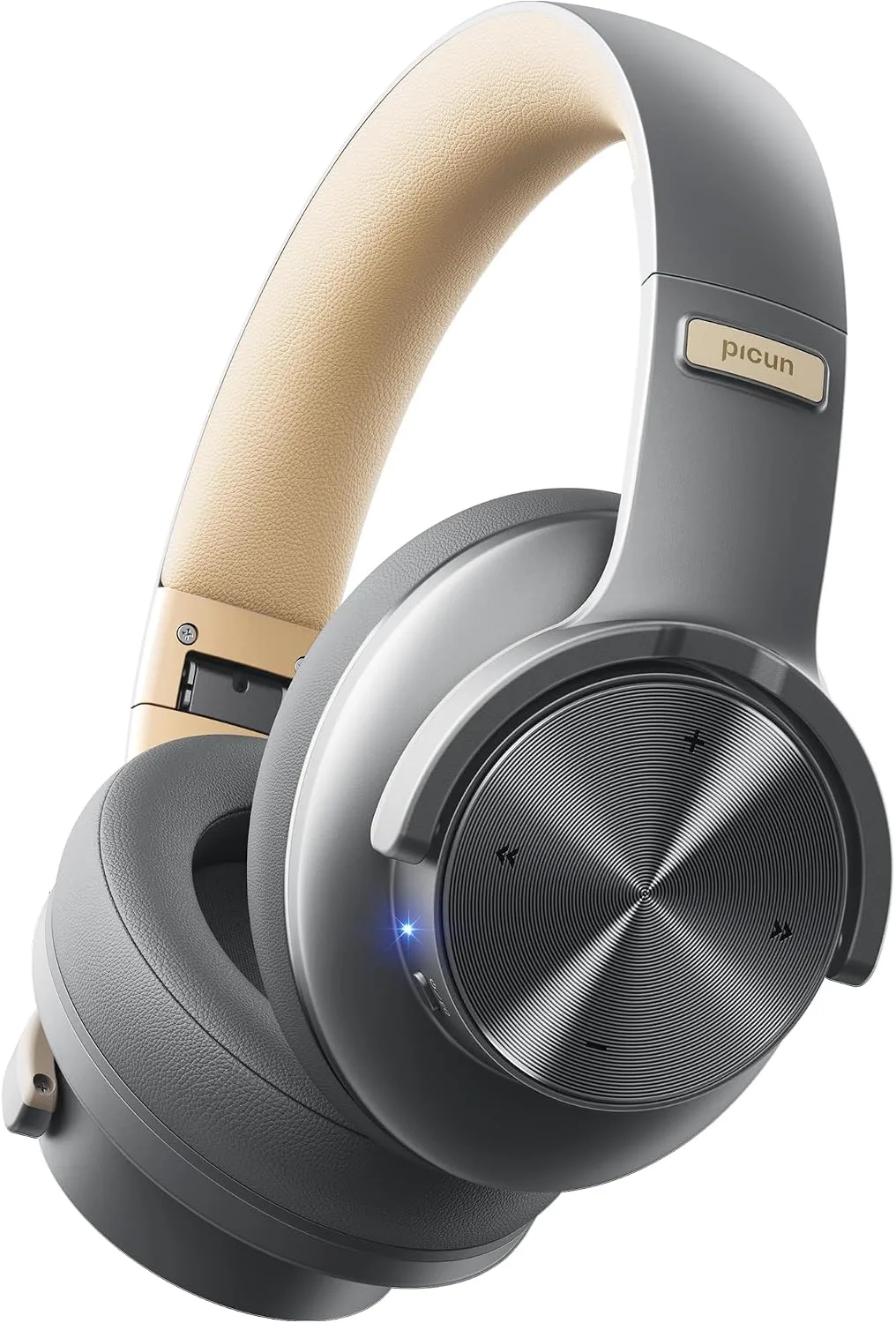 Picun B8 Wireless Bluetooth Headphones, 120H Playtime, 3EQ Modes, Gray