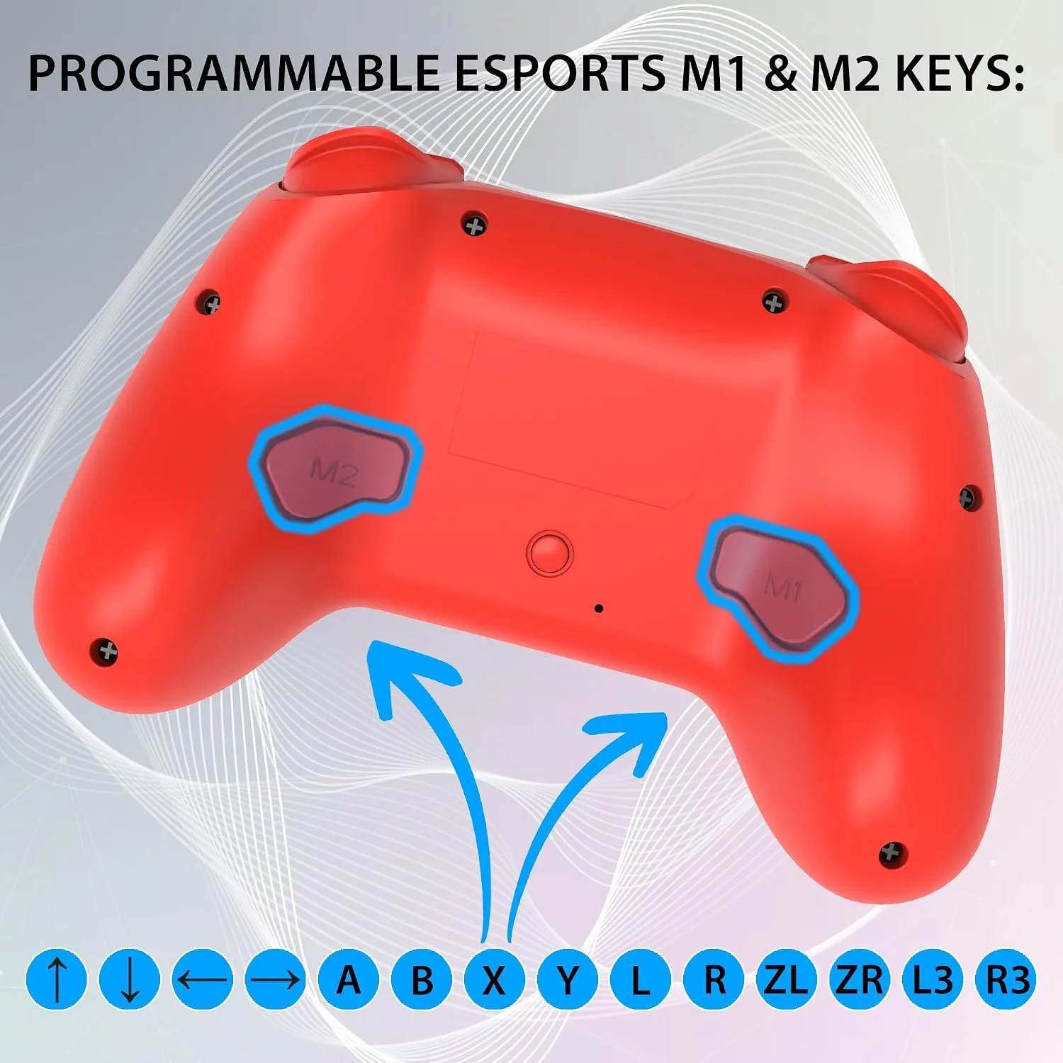 SUBSONIC - Switch and Switch 2 Wireless Controller - LED Pro controller Red