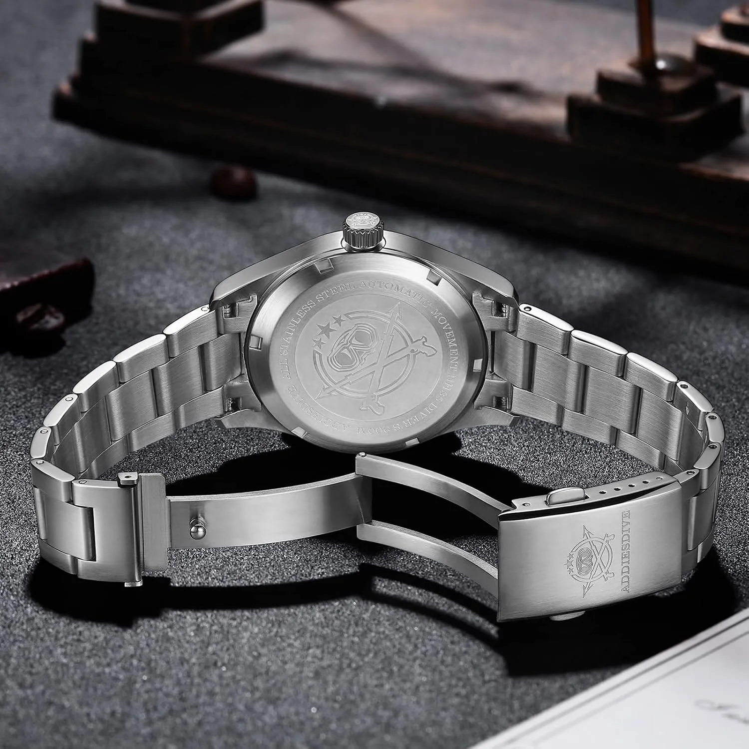 ADDIESDIVE Automatic Watches for Men Stainless Steel Diver 200 M Luminescent Analog Business Casual Dress Watch Men