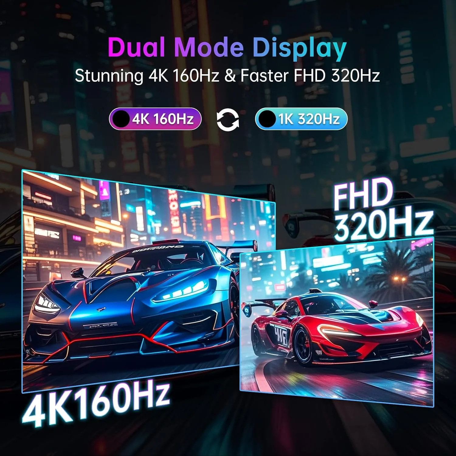 KTC 27 Inch 4K Gaming Monitor, Dual Mode UHD 160Hz & FHD 320Hz, H27P6