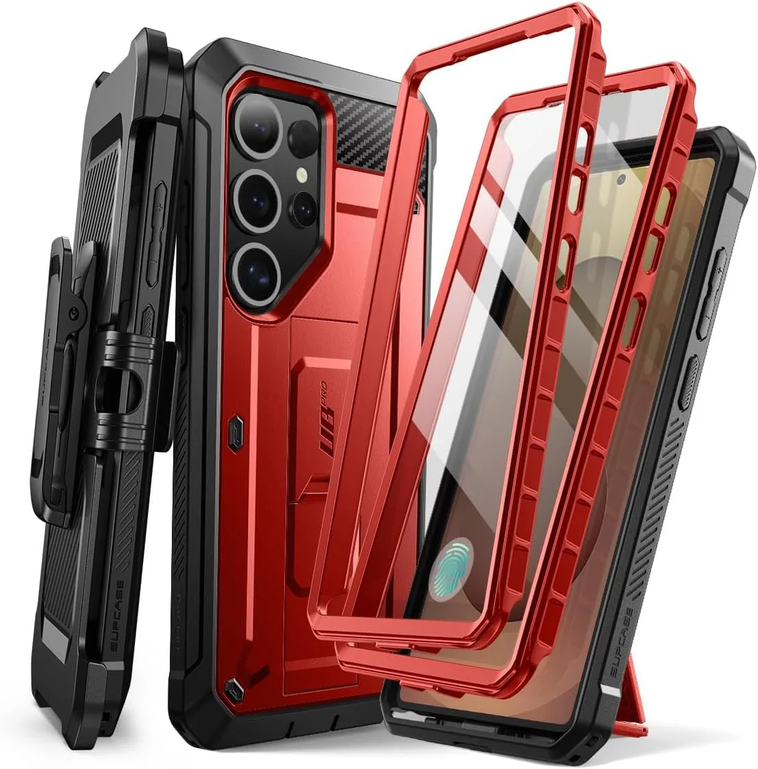 SUPCASE for Samsung Galaxy S25 Ultra Case with Screen Protector, Red