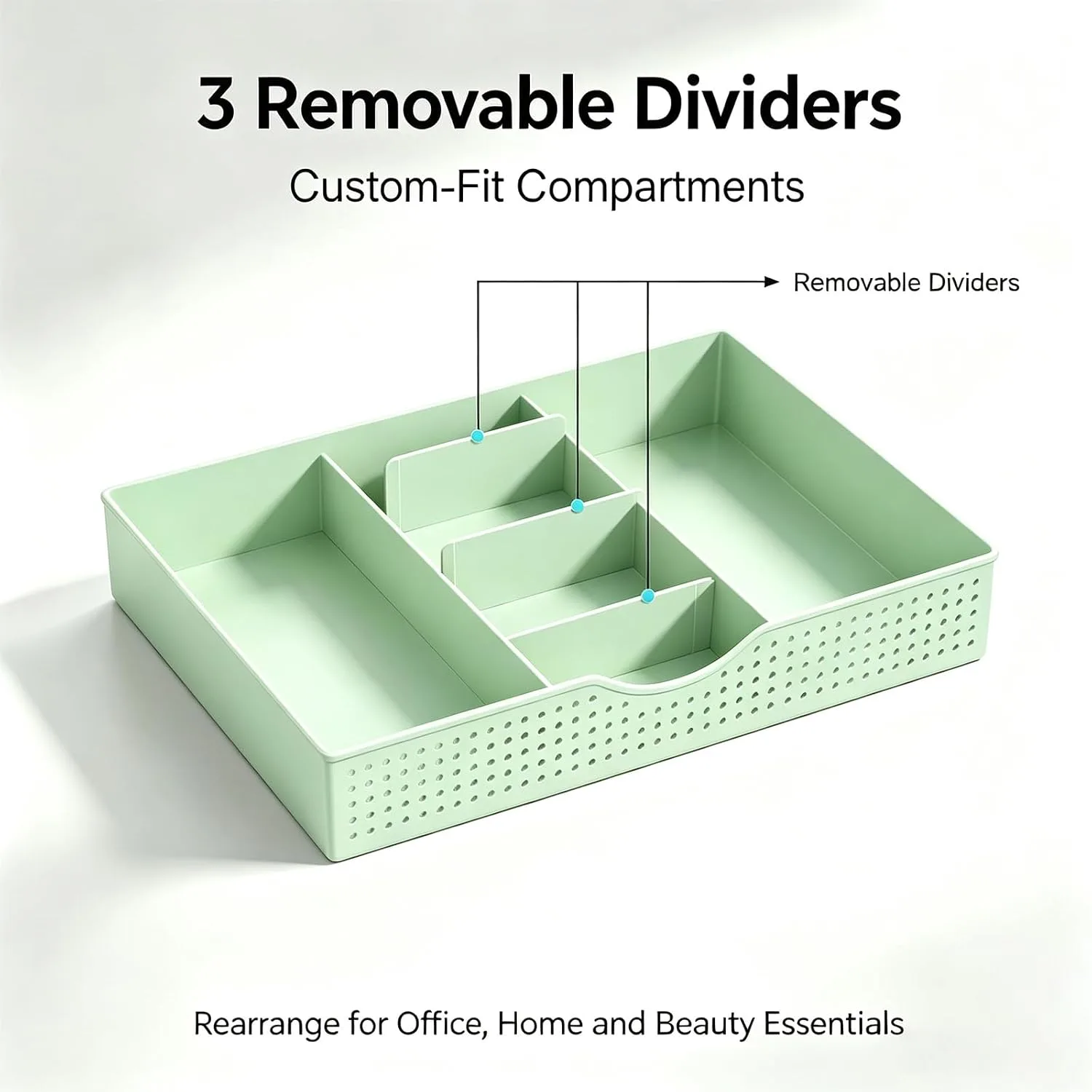 gianotter Monitor Stand with Drawer and 2 Pen Holders (Sage Green)
