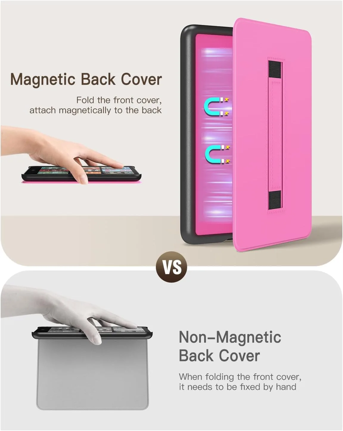 MoKo Case for 7" Kindle Paperwhite 12th Gen 2024 & Colorsoft, Persian Pink