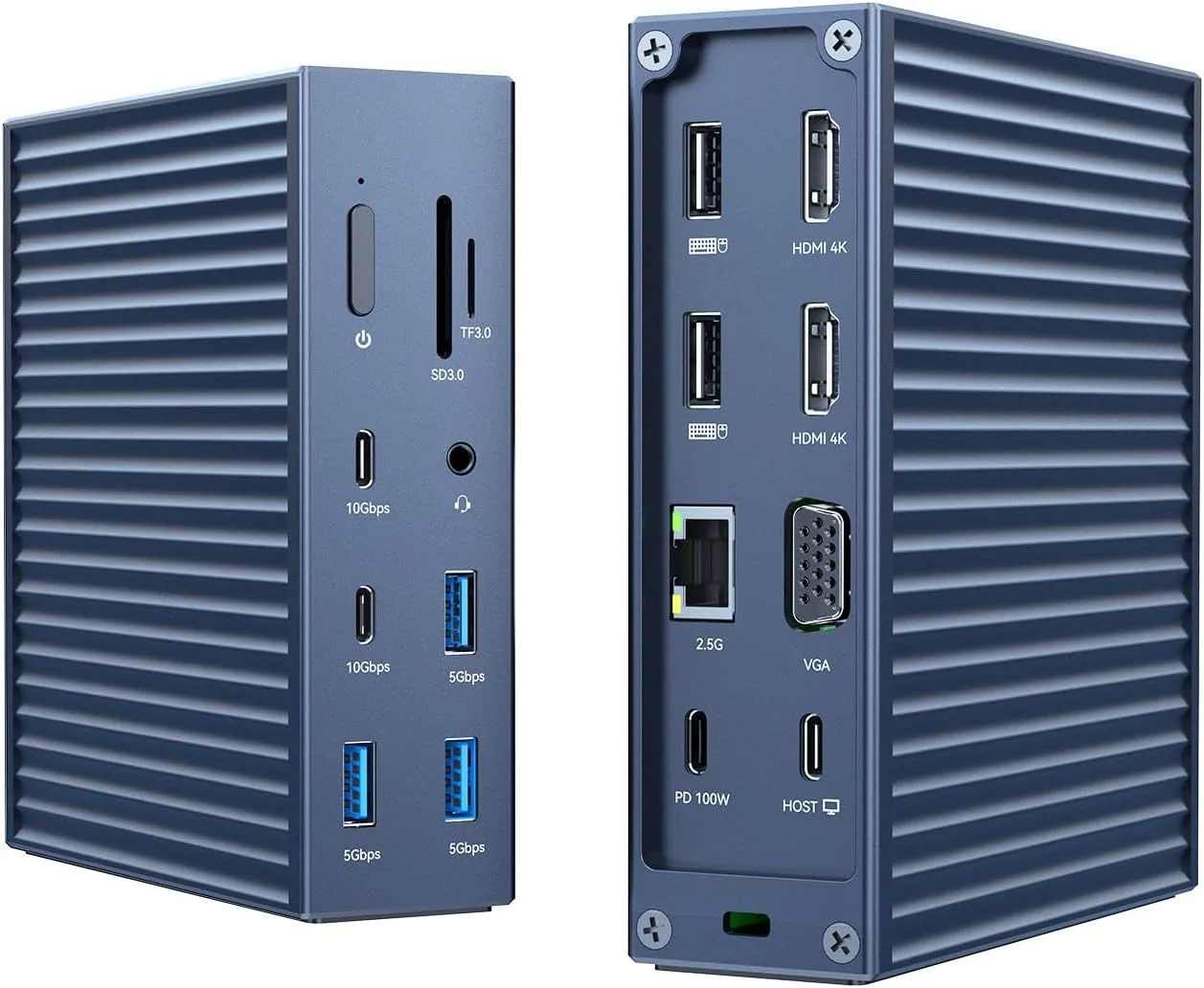 ACASIS USB C Docking Station Dual Monitor, 16-in-1 Laptpop Docking Station with 2* HDMI,VGA,2.5G Ethernet,SD/TF,10Gbps USB-C 3.1,3.5mm Audio,PD100W,USBC Hub for Dell/Lenovo/HP/ThinkPad (Gray)