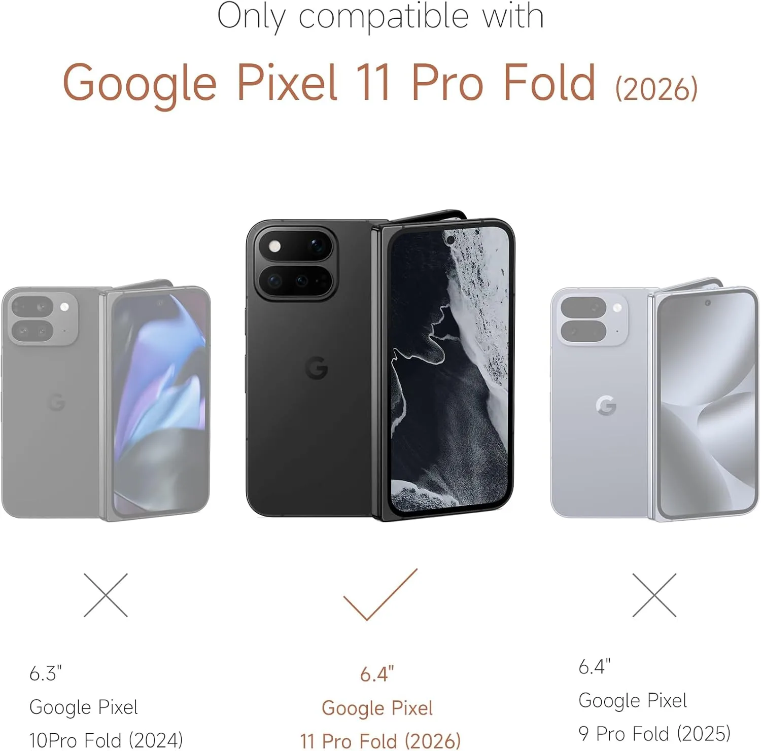 SURITCH for Google Pixel 11 Pro Fold Case with Screen Protector, Compatible with MagSafe, Magnetic Shockproof Protective Cover Slim Bumper Cases with Hinge Protection & Built-in Kickstand, Navy