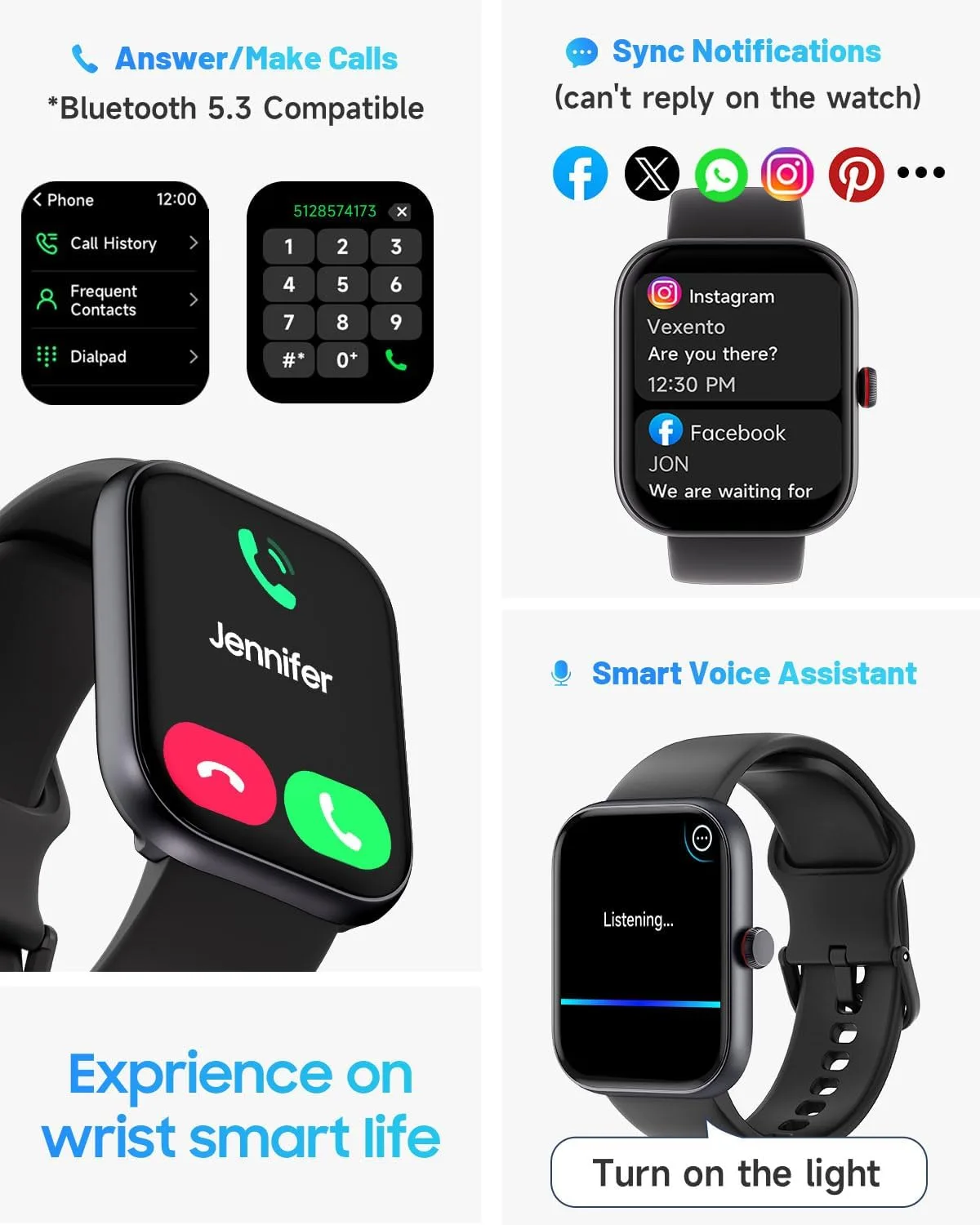 1.91" Smart Watch for Men Women with ALEXA, Fitness Watch for Android iOS