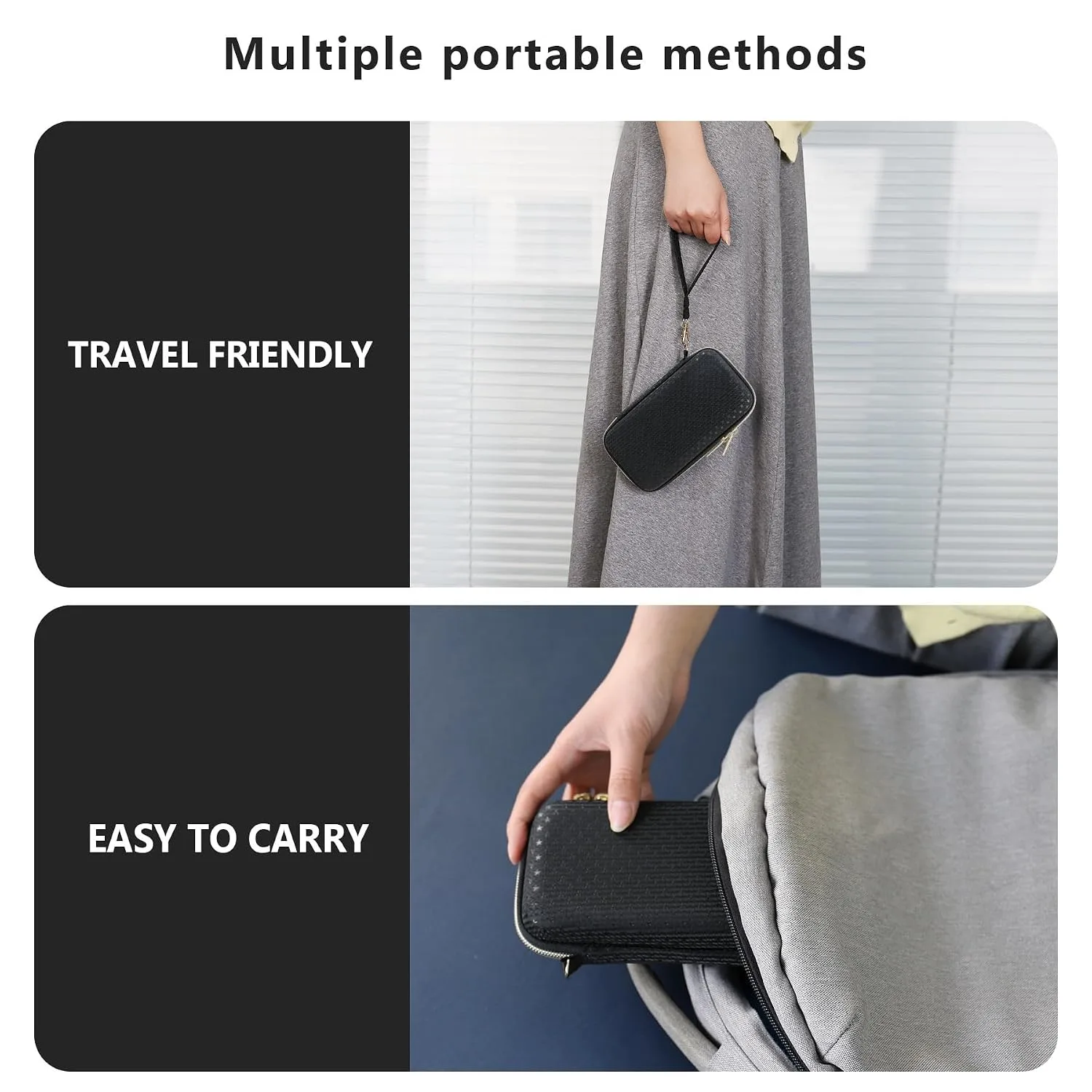 Supmay Hard Carrying Case Compatible with Nintendo DS Lite NDSL, Gameboy Advance Games Storage Holder Travel Bag with Mesh Pocket for USB Charging Cable, Stylus, Earphones, Game Cartridge, Black