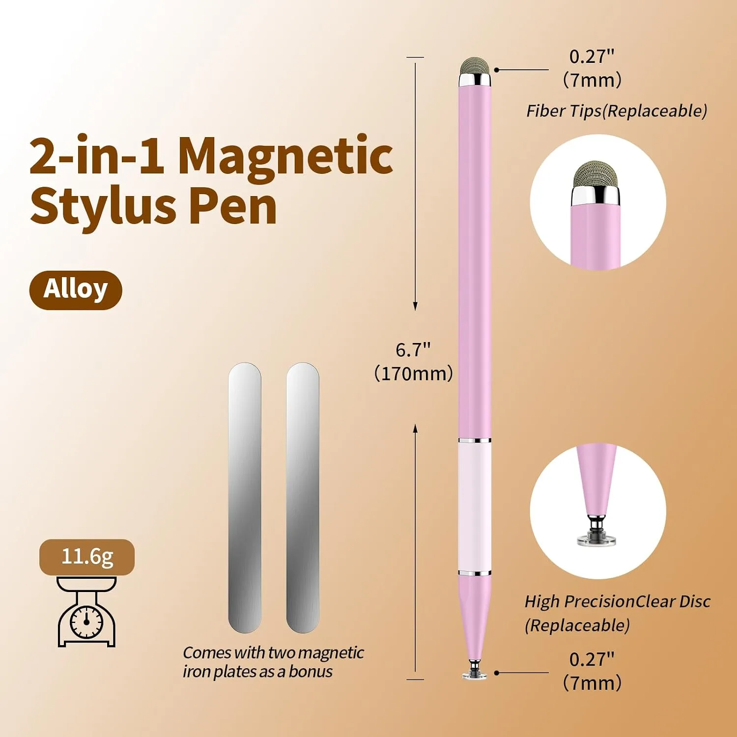 Bopomofo Stylus Pen for Touchscreen,3PCS 2-in-1 Magnetic Stylus Pen