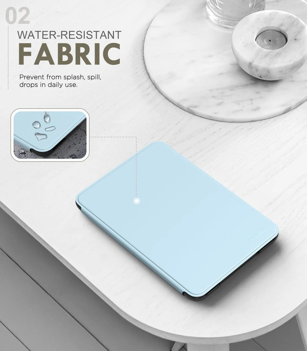 MoKo Case for 6" Amazon Kindle Basic 11th Gen 2024/2022, Sky Blue