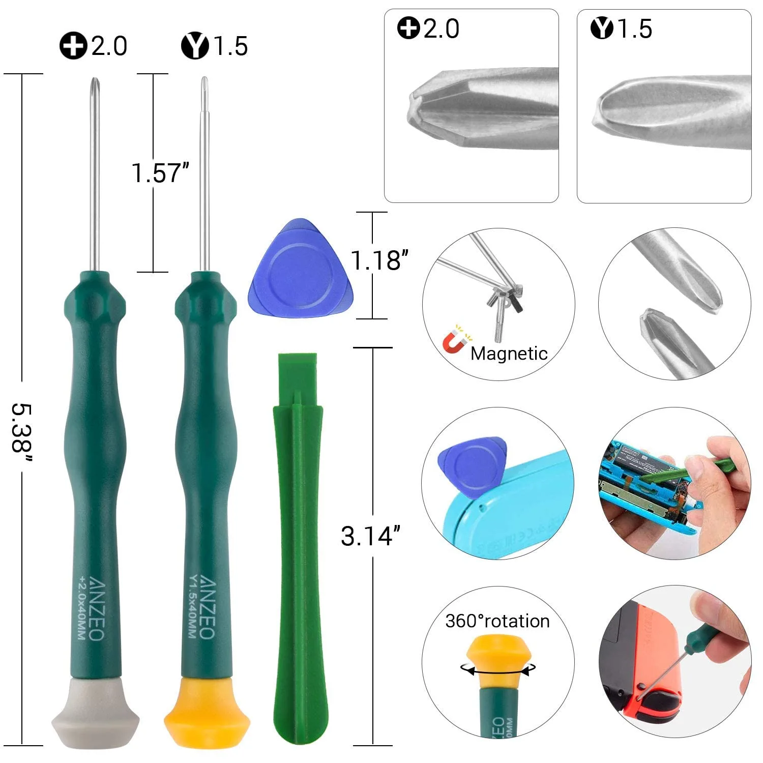2 Pack Switch Joysticks, Joycon Joystick Replacement for Nintendo Switch