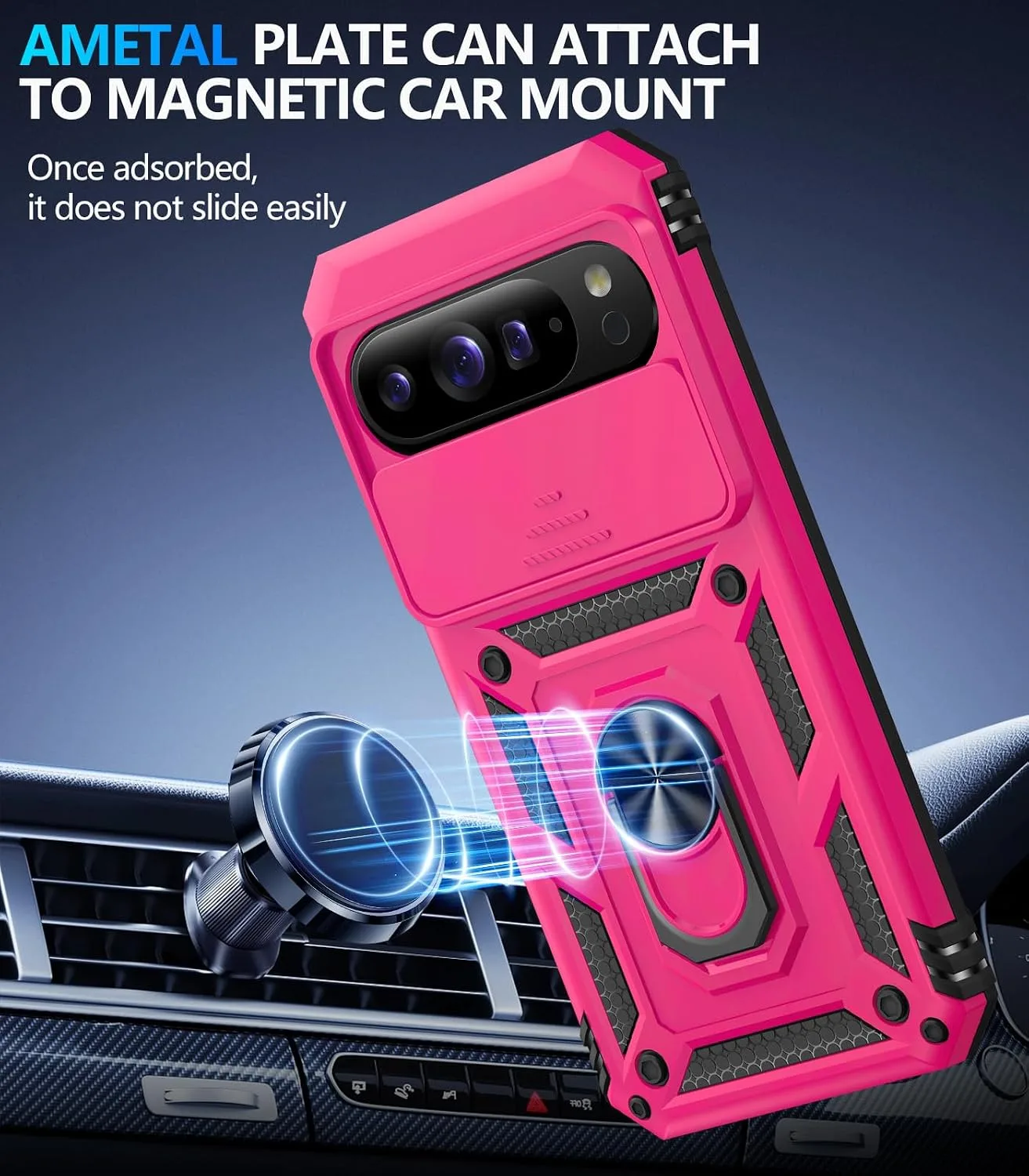 Taisairu for Google Pixel 11 Pro XL Case with Screen Protector,Hot Pink