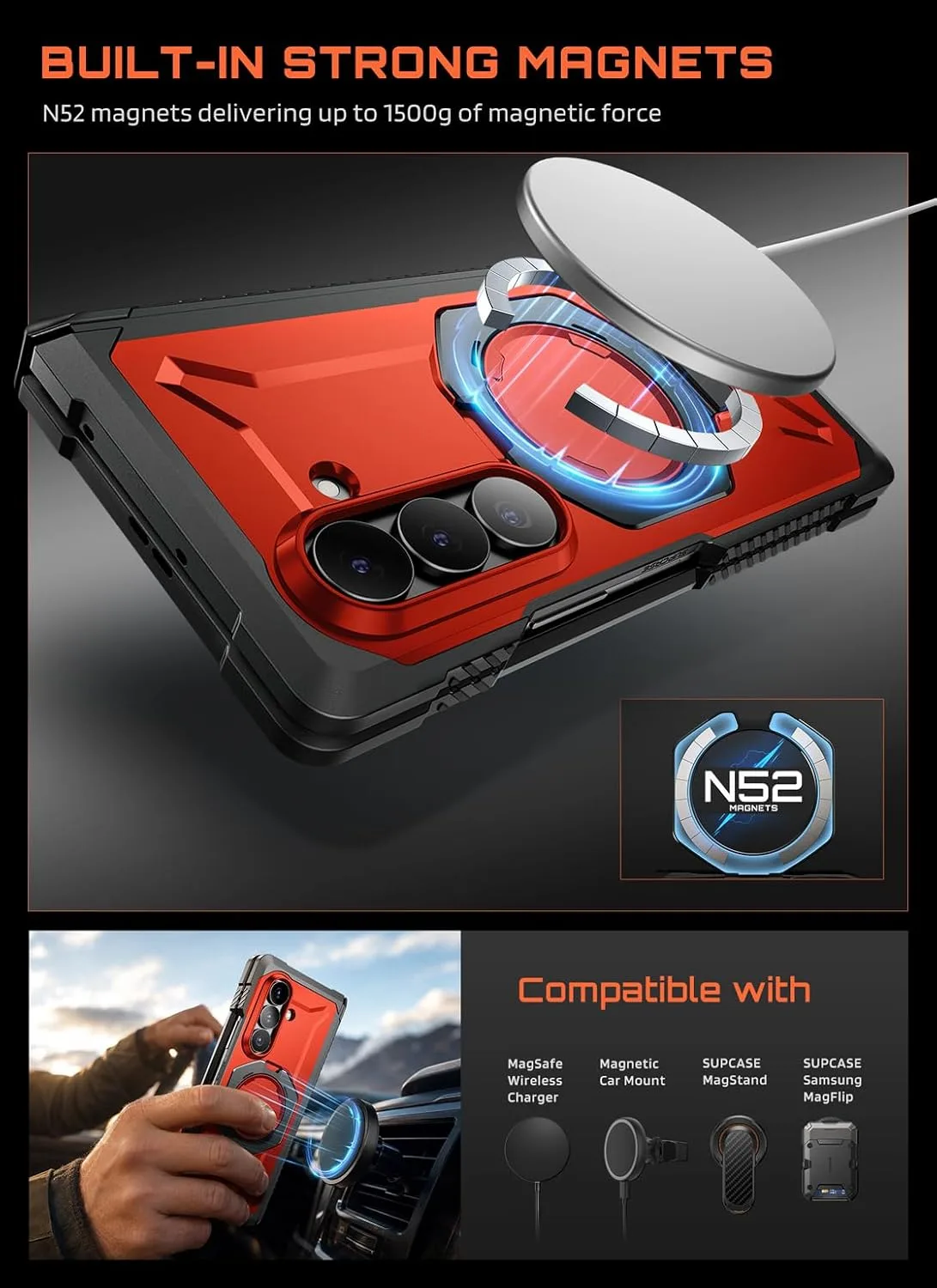 SUPCASE for Galaxy Z Fold 8 Ultra Case, Glass & Privacy Screen, Full Hinge