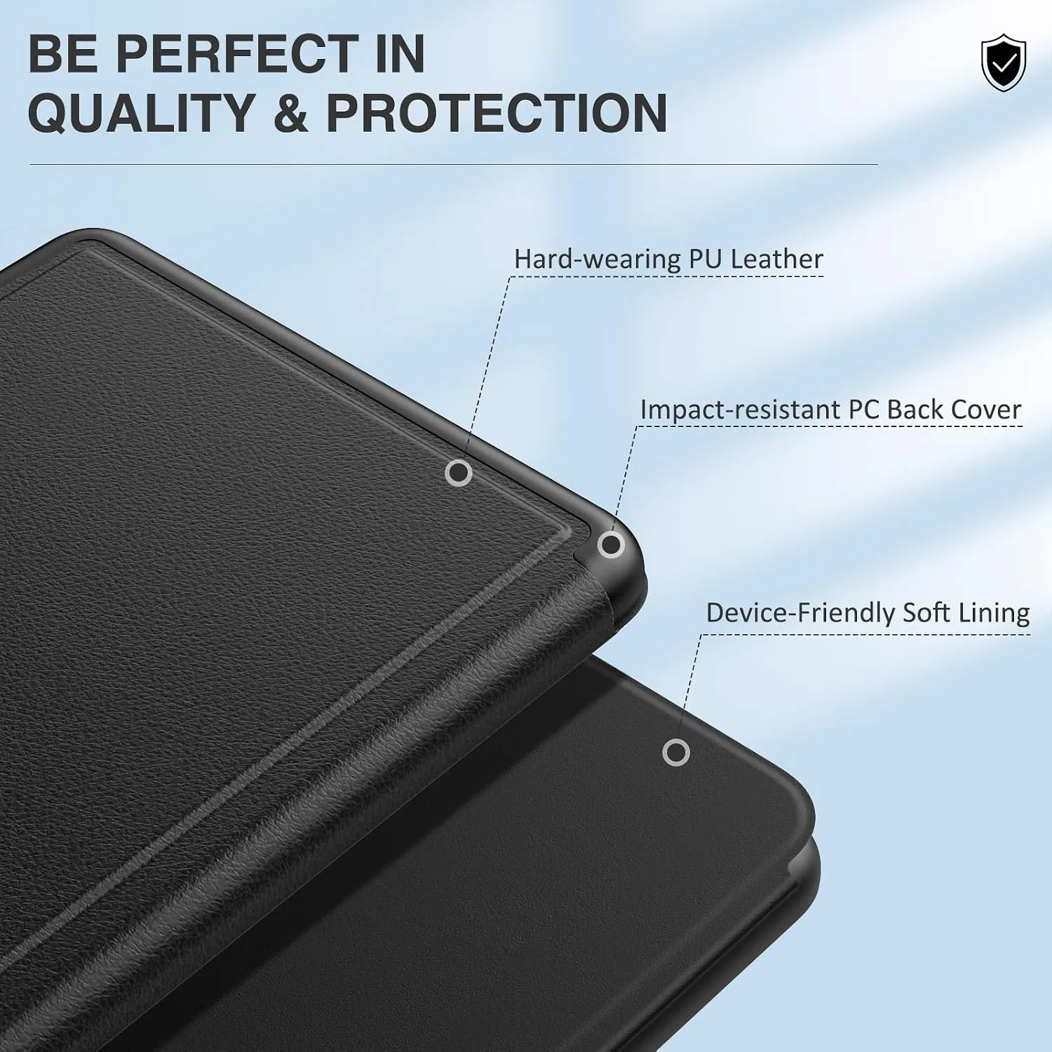 MoKo Case for 7" Kindle Paperwhite 12th Generation 2025/2024, Black