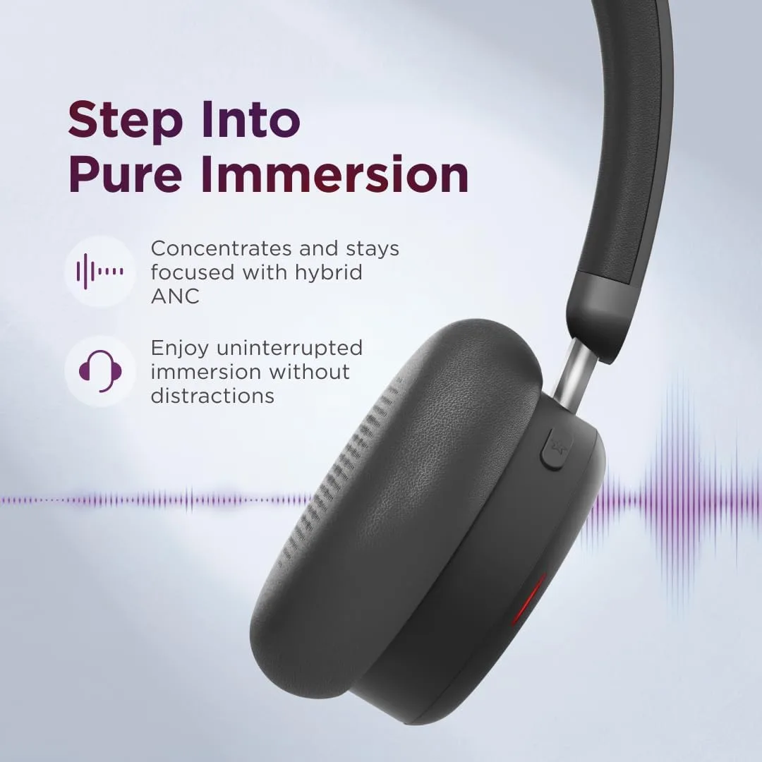 Lenovo Dual Mode Wireless ANC Headset 6550 with USB-A Receiver – Microsoft Teams Certified, Hybrid Active Noise Cancellation, Bluetooth Dual Connectivity, Long Battery Life, Business Headset, Black