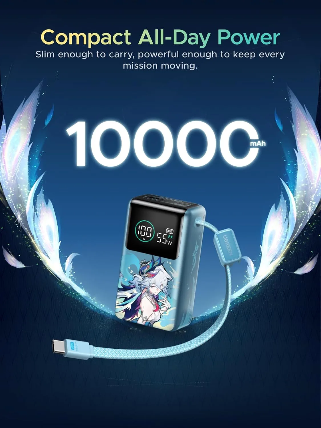UGREEN x Honkai Star Rail 10000mAh 55W Built-in Cable Power Bank