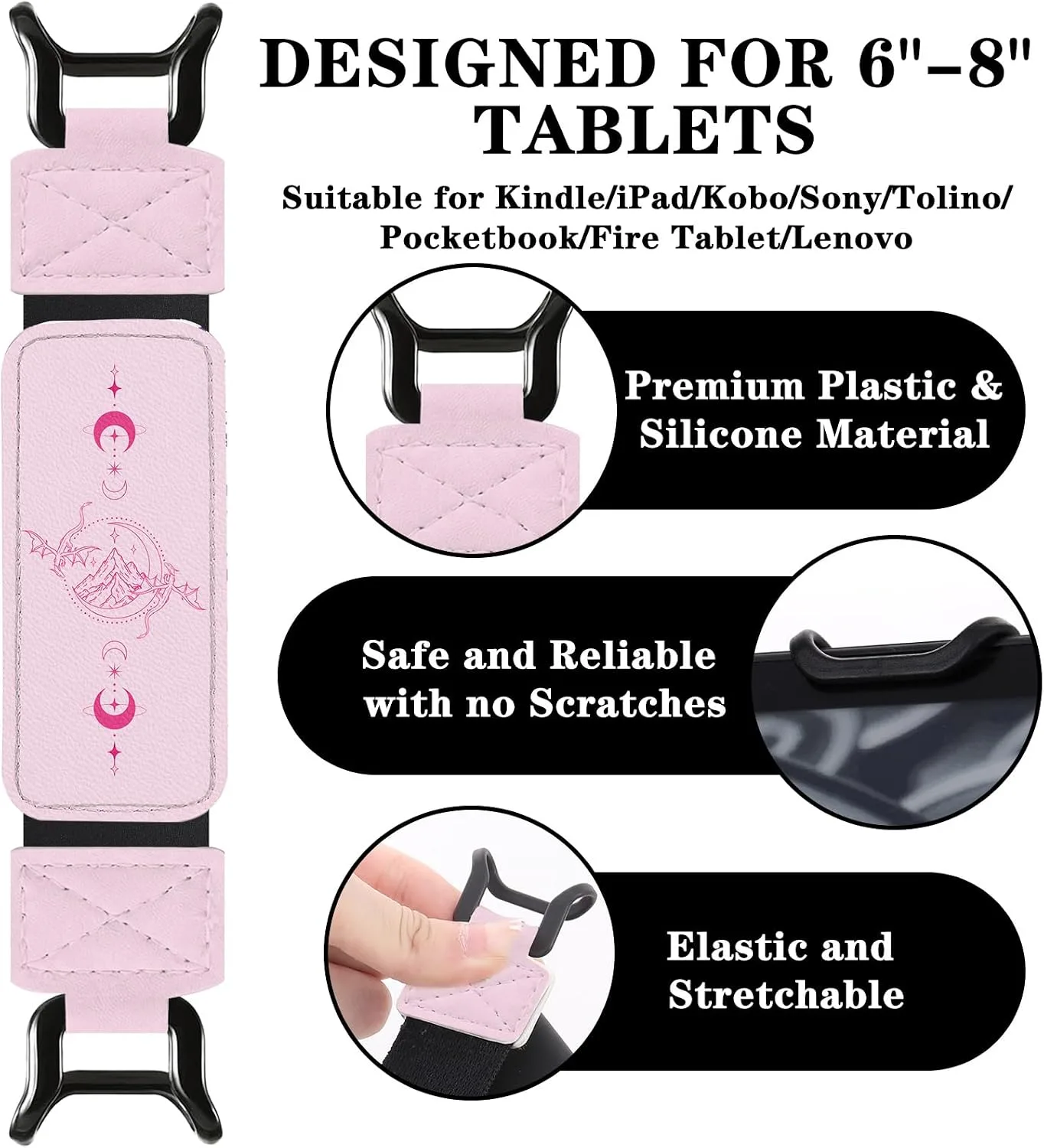 Hand Strap for Kindle, Pink Fantasy Acotar
