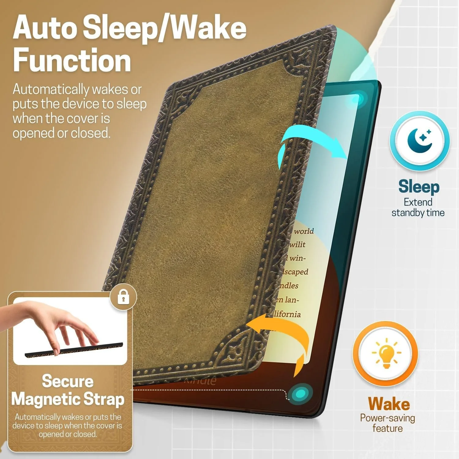 TNP Kindle Paperwhite 12th Gen Case, Colorsoft 7-Inch Cover, Vintage Brown