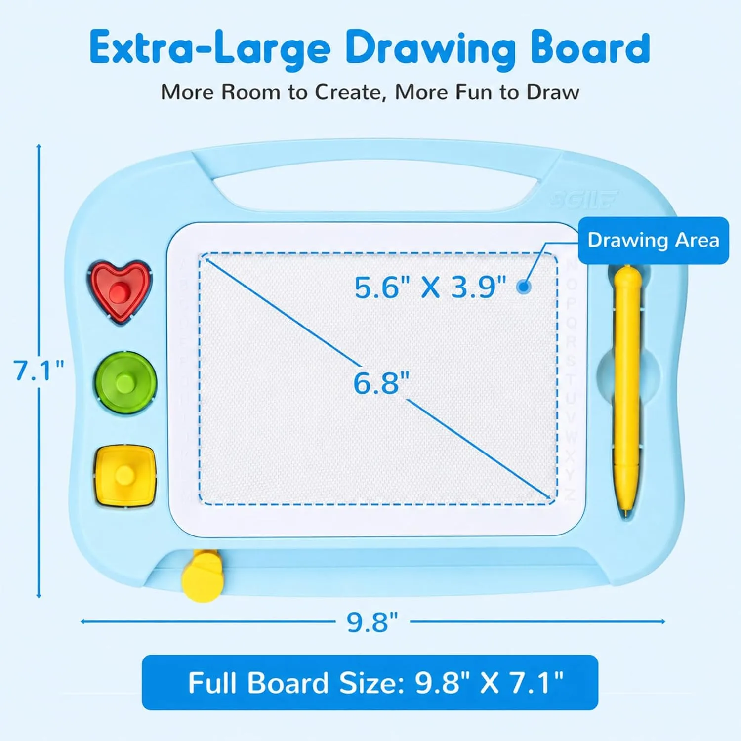 SGILE Magnetic Drawing Board for Kids,Toddler Doodle Toys,Standard 9.8×7.1"