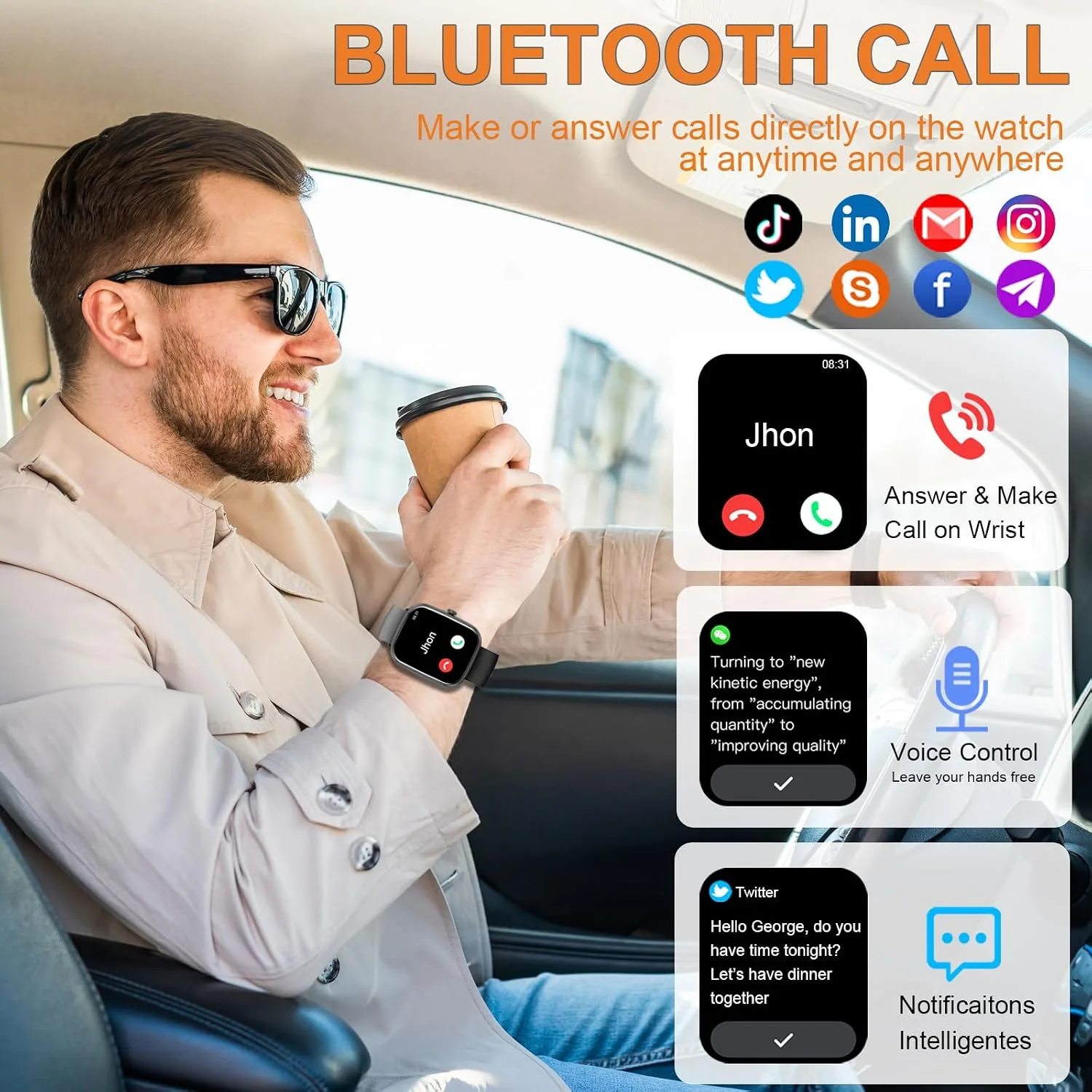 Smart Watch, 1.91" Smartwatch for Men Women (Answer/Make Call)