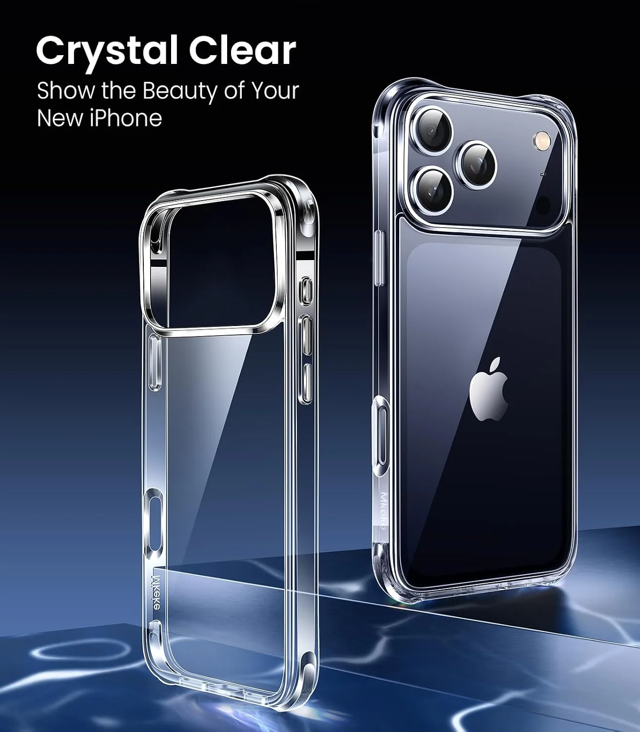 Mkeke Compatible with iPhone 17 Pro Case Clear [Not-Yellowing] [Military-Grade Drop Protection] Shockproof Protective Phone Bumper 6.3 inch 2025