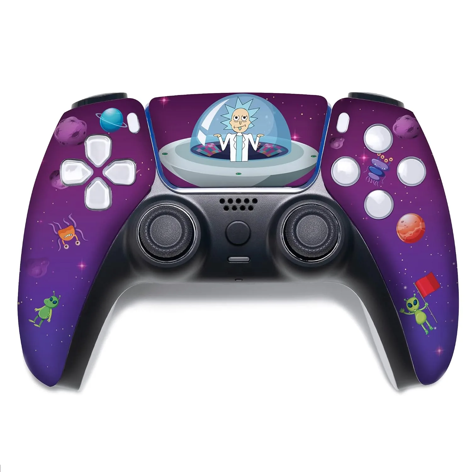 Riccky - Mortty Custom PS-5 Controller Wireless compatible with Play-Station 5 Console by BCB Controllers | Proudly Customized in USA with Permanent HYDRO-DIP Printing (NOT JUST A SKIN)