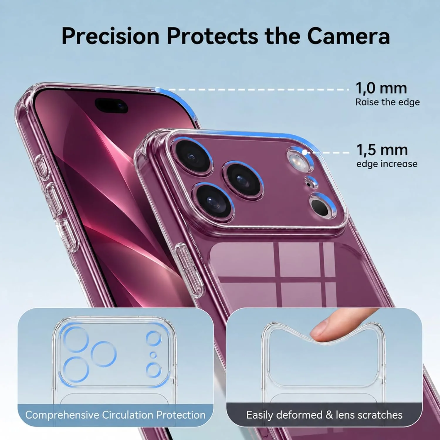 YINLAI Case for iPhone 18 Pro / 17 Pro 6.3-Inch,Crystal Clear