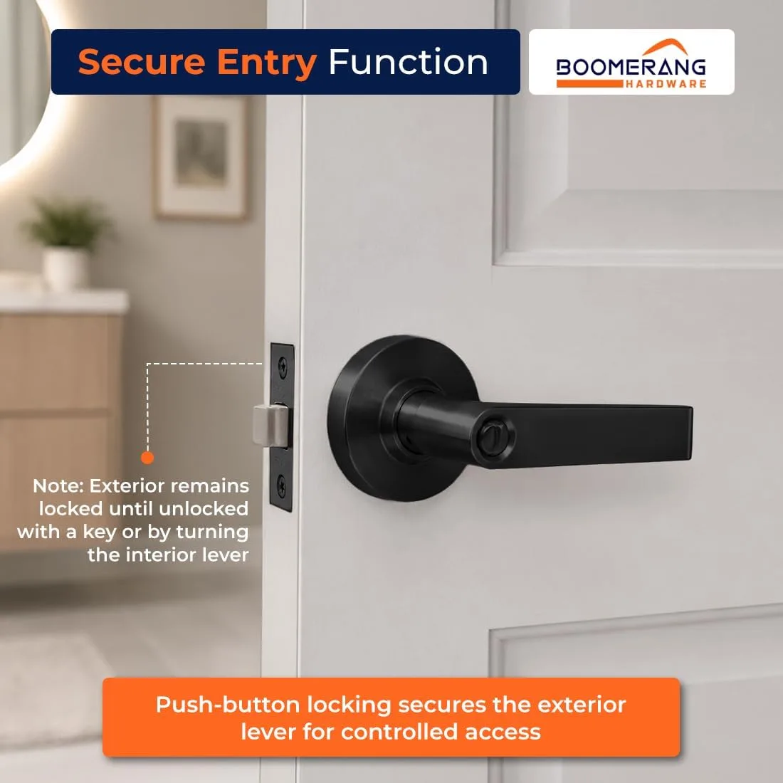 Boomerang Heavy-Duty Entry Function-Keyed Alike Commercial Lever Door Lock